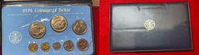 ESTERE. BELIZE. Folder con 8 monete serie di zecca 1974. FDC