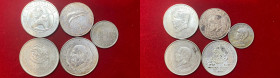 ESTERE. Lotto di 5 monete mondiali di cui 4 in argento (Messico, Paraguay, Tunisia). SPL-FDC