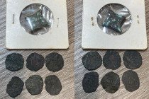 ZECCHE ITALIANE. Lotto di 6 monete di zecche meridionali da catalogare assieme a un peso monetale. MB