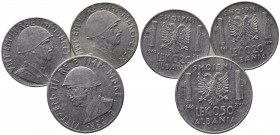 Vittorio Emanuele III (1900-1943). ALBANIA. Lotto di 3 monete. BB
