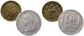 Vittorio Emanuele III (1900-1943). ALBANIA. Lotto di 2 monete. BB