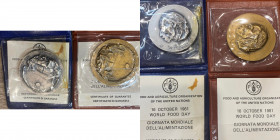 MEDAGLIE. FAO. Coppia di medaglie (AE + Ag) 1981. FDC