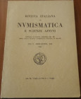 AA.VV. - Rivista italian di Numismatica. Vol. V. Serie quinta. LIX. Milano, 1957, pp. 154, ill. b/n in VI tavole a fine testo, ottimo stato.