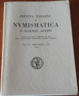 AA.VV. - Rivista italian di Numismatica. Vol. XVI. Serie quinta. LXX. Milano, 1968, pp. 319, ill. b/n nel testo, ottimo stato.