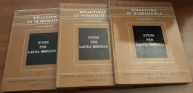AA.VV.- Bollettino di Numismatica - Monografia , Studi per Laura Breglia, 3 volumi - Roma, 1987, pp. 286+278+192, cartonato lucido. Ill. b/n e a color...