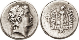 CAPPADOCIA, Ariarathes V, 163-130 BC, Drachm, Bust r/ Athena stg l, monogram, Year GL below; S1786; VF/F, good metal, obv particularly bold & nice. (A...