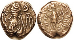 ELYMAIS, Phraates, Æ Drachm, GIC-5899, Bust l./Artemis stg r; VF, centered with much (tho crude) rev lgnd, scarce thus. Light brown. (A VF brought $63...