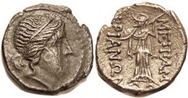MESEMBRIA, Æ20, c. 250-175 BC, Female head r/ Athena adv l, lgnd, S1677; AEF, sl ragged edge, medium brown, only slightest roughness, strong detail. (...