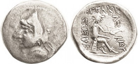 PARTHIA, Phriapatios (or Mithradates I), 185-170 BC, Drachm, Sellw. 10.1, bust l., in bashliq/Archer std r; F-VF/AVF, nrly centered, good metal obv sl...