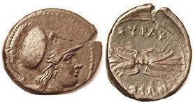 SYRACUSE, Agathokles, 317-289 BC, Æ13x16, Athena head r/Winged thunderbolt, S120...
