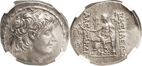 SYRIA, Alexander II, 128-122 BC, Tet, Head r/Zeus std l, in NGC slab as Choice E...