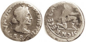 AUGUSTUS, Den., P. Petronius Turpilianus, Feronia bust r/ Parthian kneeling with standard, RIC 288; AF, rev off-ctr, asstd sl surface faults. Ex Europ...