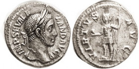 SEVERUS ALEXANDER, Den., VIRTVS AVG, Ruler stg l; AEF/VF+, nrly centered, tiny edge split, surface just a tiny bit squirrely, not bad; sharp bearded p...