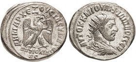 PHILIP I, Antioch Tet, Radiate bust r/Eagle stg r, ANTIOXIA SC below; Choice EF/VF+, obv well centered & sharply struck, great lustrous silver, totall...