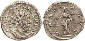 POSTUMUS, Ant, MONETA AVG, Moneta stg l, Choice EF, well centered & struck, good silver-grey tone, sharp portrait & rev. (An EF realized $245, Kunker ...