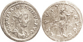 CARINUS, As Aug, Ant, AEQVITAS AVG, Aequitas stg l; EF, centered on large flan, silvered with sl tone on obv, rev has touches of porosity & some uneve...