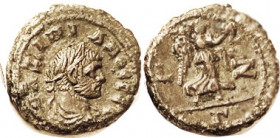 MAXIMIAN, Egypt Tet, LZ, Nike adv r, G below; EF/AEF, sl off-ctr, full lgnd, greenish- brown patina. With 19th cent German cloth env. Ex my 10/18 sale...