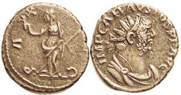CARAUSIUS, Ant, PAX AVG, Pax stg l, no mintmarks; AEF, obv nrly centered with just tops of some letters off; rev sl off-ctr; good strike with strong p...