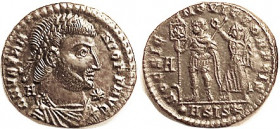 VETRANIO, Cent, HOC SIGNO VICTOR ERIS, Victory crowning Ruler, •ASIS*; EF, well centered, full lgnds, decent brown surfaces, sharp portrait hair & bea...