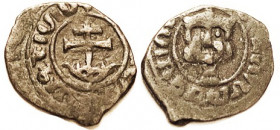 ARMENIA, Hetoum II, 1289-1306, Æ Kardez, 20x24 mm, Facing head/cross, F, somewhat off-ctr on unround flan, brown, fairly clear portrait. (A Near VF, n...