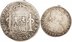 BOLIVIA, 8 Reales, 1791-PR, VG/G, toned, obv quite bold & decent. Better date.