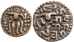 CEYLON, Queen Lilavati, 1197-1210, Æ Massa, Monkey god/Monkey & lgnd, 20 mm, VF, dark brown, centered, well made coin. (A VF brought $23 on $30 bid in...