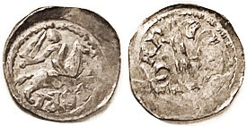 FRANCE, Lorraine, Ar Denier, Ferri III, 1251-1303, horseman/sword, at least VF, ...