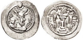 SASANIAN, Peroz, 457-84, Ar Drachm, crown with wings; Darabgird, 27 mm; Choice EF, good bright metal, quite well struck with human looking portrait. (...