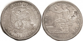 USA, Trade Dollar, 1874-S, EF, 2-character Chinese chopmark on obv, a few small ones on rev; nicely toned.