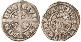 Edward III, Penny, Cross 3 = 1356-61, London, F, sl crudeness, portrait wkly visible, old tone.