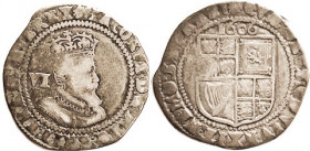 James I, 1603-25, 6 Pence, 1606, mm escallop, S2568; Nice AF, excellent problem-free metal with pleasant tone, clear portrait.