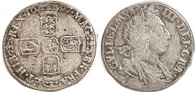 William III, 6 Pence 1697, 3rd bust, Nice strong F, good metal with lt tone.