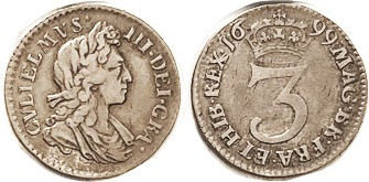 William III, Maundy 3 Pence 1699, Choice F-VF, well struck on excellent metal wi...