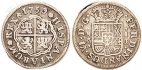 Ferdinand VI, Real, 1759 Madrid-J, VF, lt tone, entirely and foolishly nice. Scarcer assayer, KM VF $80.
