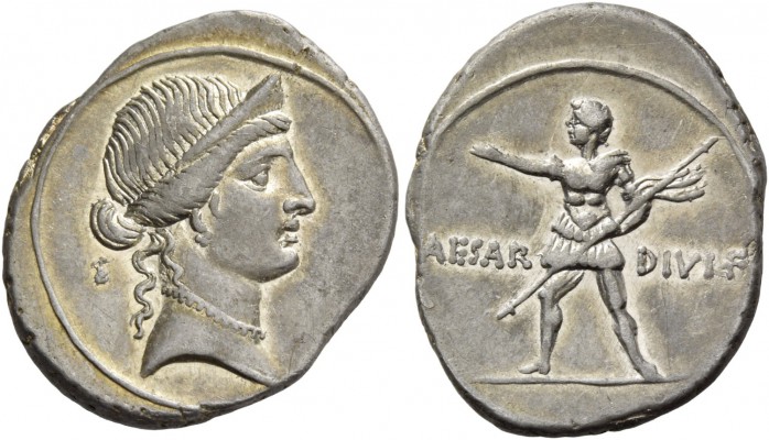 Octavian, 32 – 27. Denarius, Brundisium and Roma (?) circa 32-29 BC, AR 3.93 g. ...