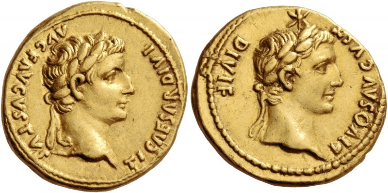 Tiberius augustus, 14 – 37. Aureus, Lugdunum 14-16, AV 7.82 g. TI CAESAR DIVI – ...
