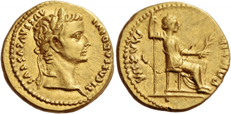 Tiberius augustus, 14 – 37. Aureus, Lugdunum 14-37, AV 7.93 g. TI CAESAR DIVI – ...