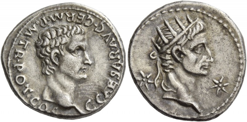 Gaius, 37-41. Denarius, Lugdunum 37-38, AR 3.80 g. C CAESAR AVG GERM P M TR POT ...