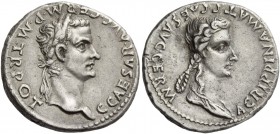 Gaius, 37-41. Denarius 37-38, AR 3.72 g. C CAESAR AVG GERM P M TR POT Laureate head of Gaius r. Rev. AGRIPPINA MAT C CAES AVG GERM Draped bust of Agri...
