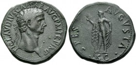 Claudius augustus, 41 – 54. Sestertius 41-54, Æ 30.63 g. TI CLAVDIVS CAESAR AVG P M TR P IMP Laureate head r. Rev. SPES – AVGVSTA Spes, draped, advanc...