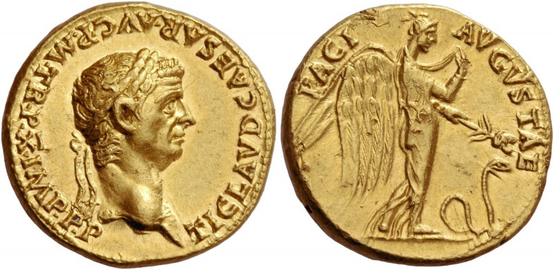 Claudius augustus, 41 – 54. Aureus 50-51, AV 7.78 g. TI CLAVD CAESAR AVG P M TR ...