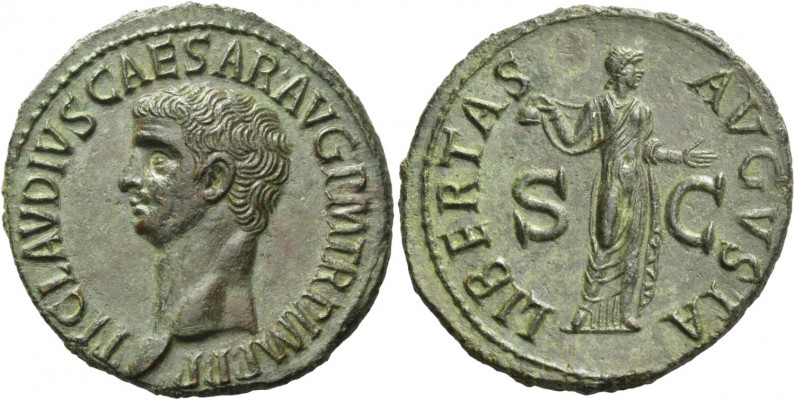 Claudius augustus, 41 – 54. As 50-54, Æ 10.94 g. TI CLAVDIVS CAESAR AVG P M TR P...