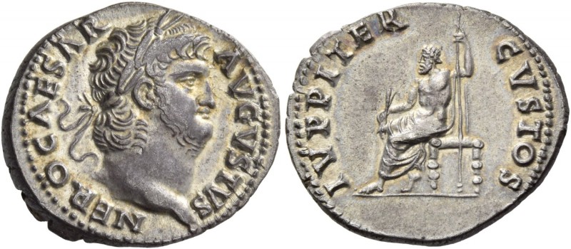 Nero augustus, 54 – 68. Denarius circa 64-65, AR 3.35 g. NERO CAESAR – AVGVSTVS ...