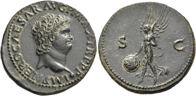 Nero augustus, 54 – 68. As, Lugdunum circa 65, Æ 11.31 g. IMP NERO CAESAR AVG P ...