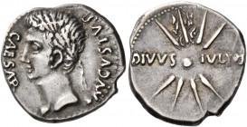 The Civil Wars, 68 – 69. Denarius, Spain and Gaul (?) 68/69, AR 3.34 g. AVGVSTVS – CAESAR Laureate head of Augustus l. Rev. DIVVS IVLIVS Comet of eigh...