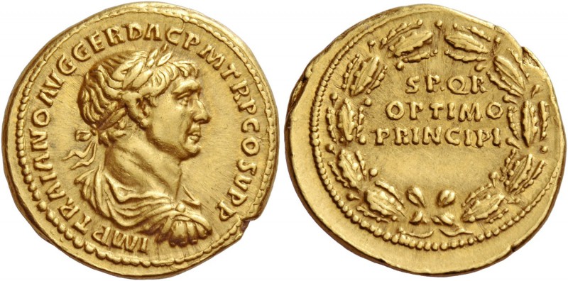 Trajan augustus, 98 – 117. Aureus circa 107, AV 7.37 g. IMP TRAIANO AVG GER DAC ...