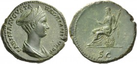 Sabina, wife of Hadrian. As 128-136, Æ 13.64 g. SABINA AVGVSTA – HADRIANI AVG P P Draped bust r. with hair waved, rising into crest on top above diade...