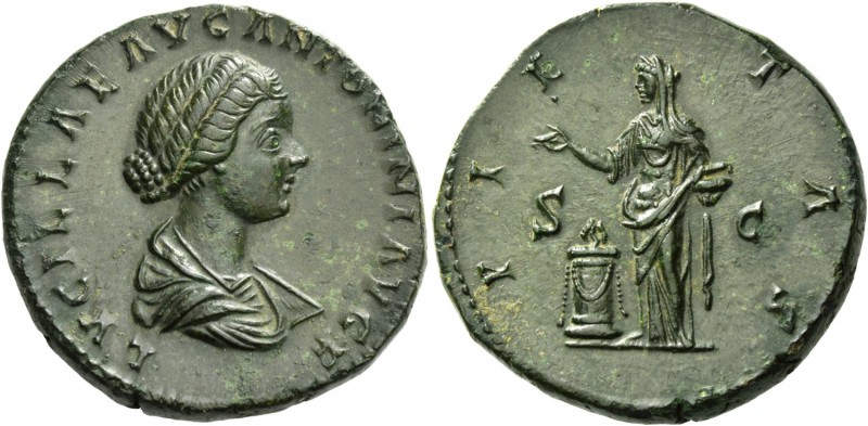 Lucilla, daughter of Marcus Aurelius and wife of Lucius Verus. Sestertius circa ...