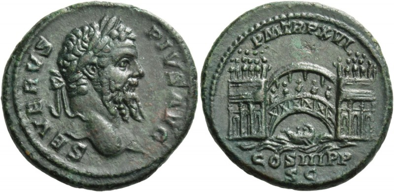 Septimius Severus augustus, 193 – 211. As 208, Æ 10.28g. SEVERVS – PIVS AVG Laur...