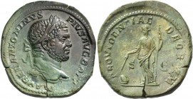 Caracalla augustus, 198 – 217. Sestertius circa 210-213, Æ 29.62 g. M AVREL ANTONINVS – PIVS AVG BRIT Laureate head r. Rev. PROVIDENTIAE – DEORVM S – ...